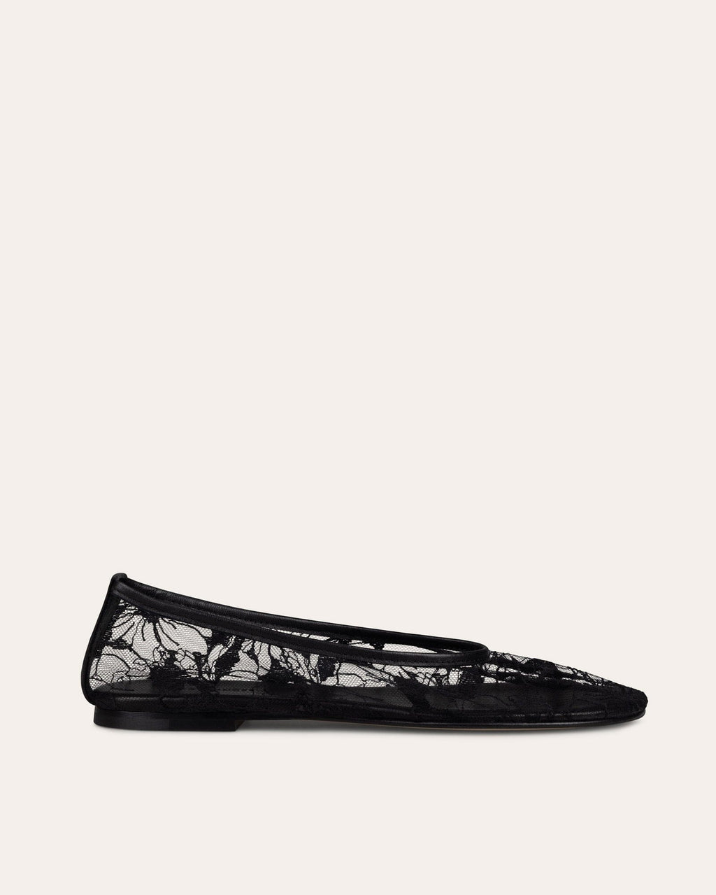 Lace Ballet Flats, Black — Made in Italy | Dear Frances