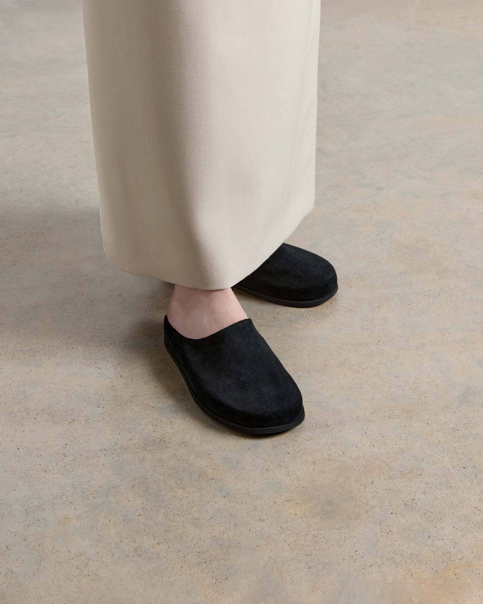 Suede Mules, Black — Made in Italy | Dear Frances