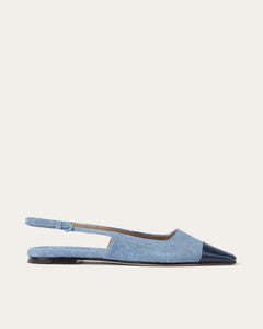 Tia Slingback, Denim Leather Tia flat dear-frances 