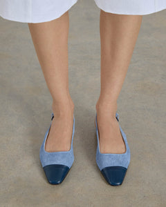 Tia Slingback, Denim Leather Tia flat dear-frances 