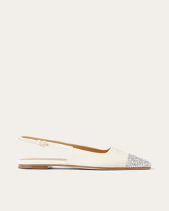 Tia Slingback, Crema Crystal Tia flat dear-frances 