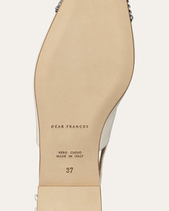 Tia Slingback, Crema Crystal Tia flat dear-frances 