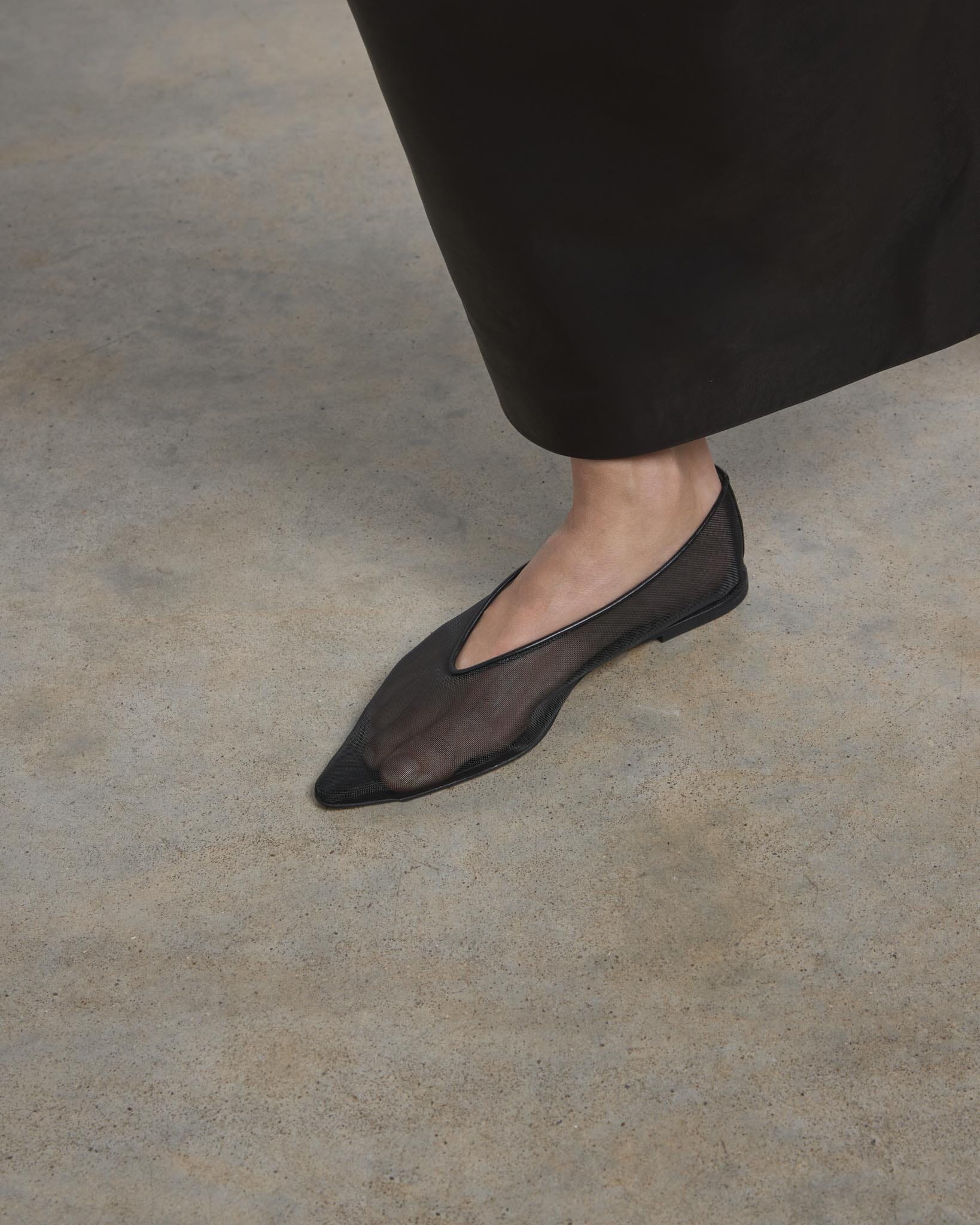 Dear frances メッシュシューズ Mesh Flats, Black Mesh — Made in Italy | Dear Frances