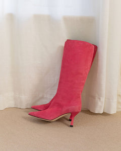Ana Boot, Pink Suede Ana Boots dear-frances 